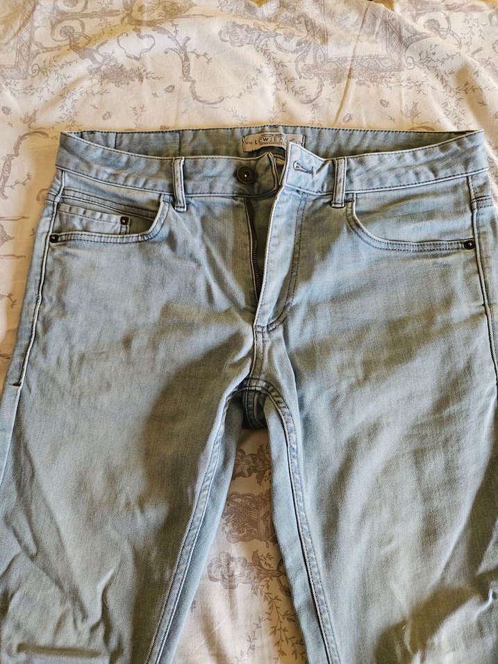 Erkek Mavi Pastel Tie-Dye Denim Pantolon - Görsel 4