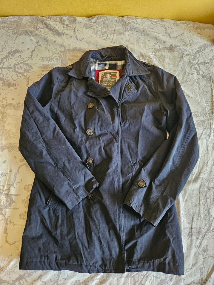 Erkek Lacivert Midi Düğmeli Klasik Trençkot - Görsel 3