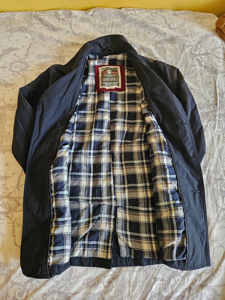 Erkek Lacivert Midi Düğmeli Klasik Trençkot - Görsel 4