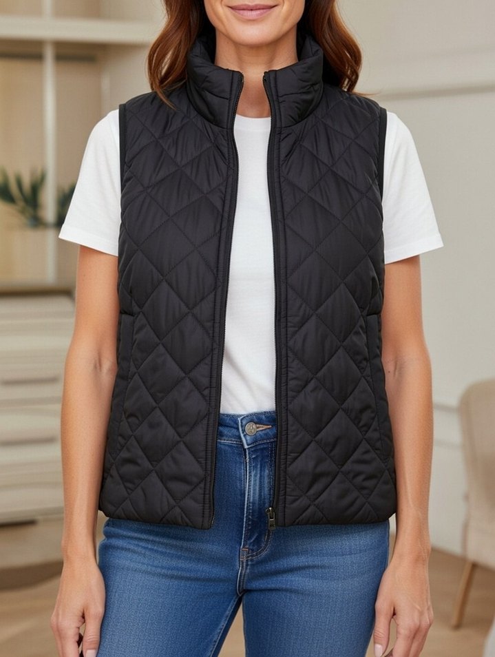 Antrasit Fermuarlı Yelek - Görsel 2