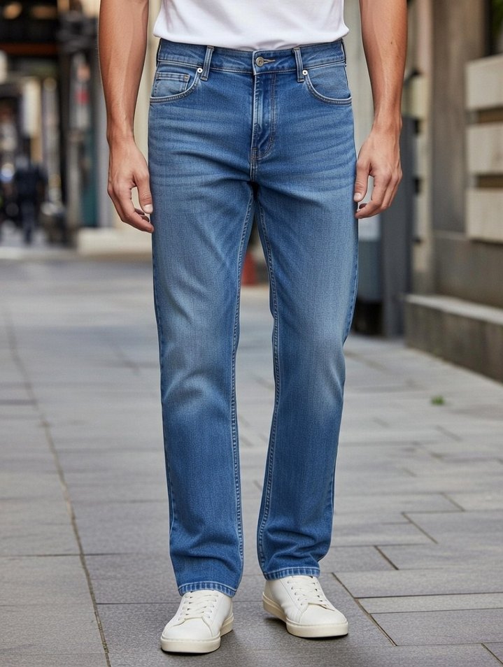 Regular Fit Mavi Denim Erkek Jean - Görsel 2