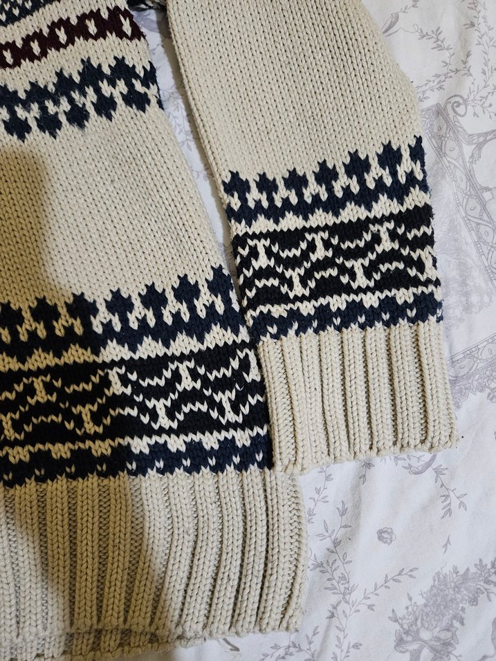 Etnik Desenli Yünlü Erkek Yarım Balıkçı Kazak - Görsel 5