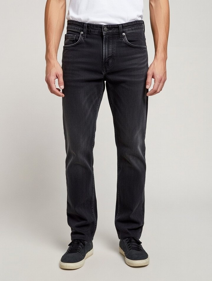 Erkek Gri Regular Fit Denim Jean - Görsel 2