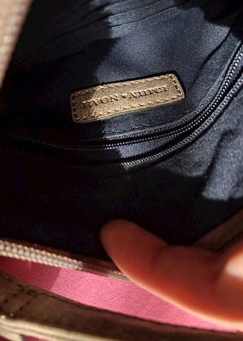 Gri Deri Kadın Çanta Fermuarlı - Görsel 2