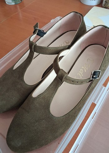 Süet Tokalı Kadın Topuklu Ayakkabı - Görsel 2