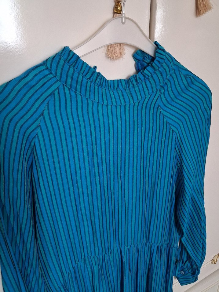 Mavi Çizgili Katlı Tuniği - Görsel 2