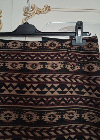 Bohem Desenli Uzun Kahverengi Etek - Görsel 2