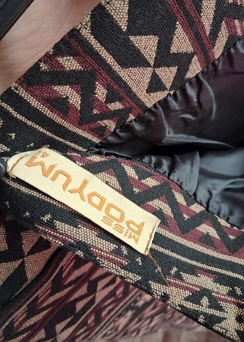 Bohem Desenli Uzun Kahverengi Etek - Görsel 3