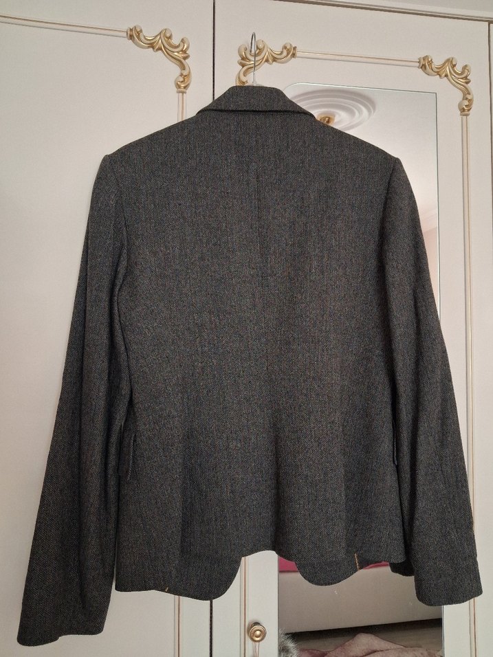 Gri Kadın Yün Blazer Ceket - Görsel 2