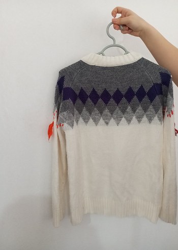 Nakışlı Bohem Kadın Triko Kazak - Görsel 3