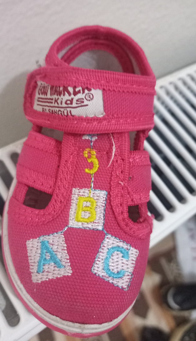 Kız Çocuk Renkli Baskılı Pembe Spor Ayakkabı - Görsel 3