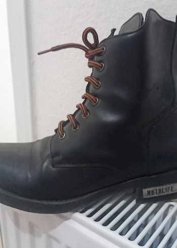 Kahverengi Deri Bağcıklı Stiletto Topuklu Bot - Görsel 2