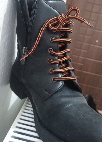 Kahverengi Deri Bağcıklı Stiletto Topuklu Bot - Görsel 3