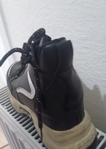 Siyah Gri Zebra Desenli Dolgu Topuklu Spor Ayakkabı - Görsel 4