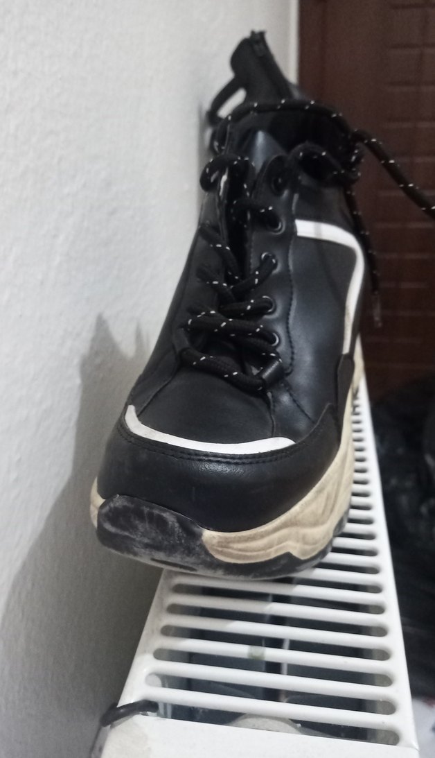 Siyah Gri Zebra Desenli Dolgu Topuklu Spor Ayakkabı - Görsel 5