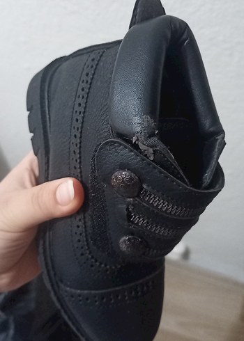 Çocuk Siyah Tokalı Biker Bot - Görsel 3