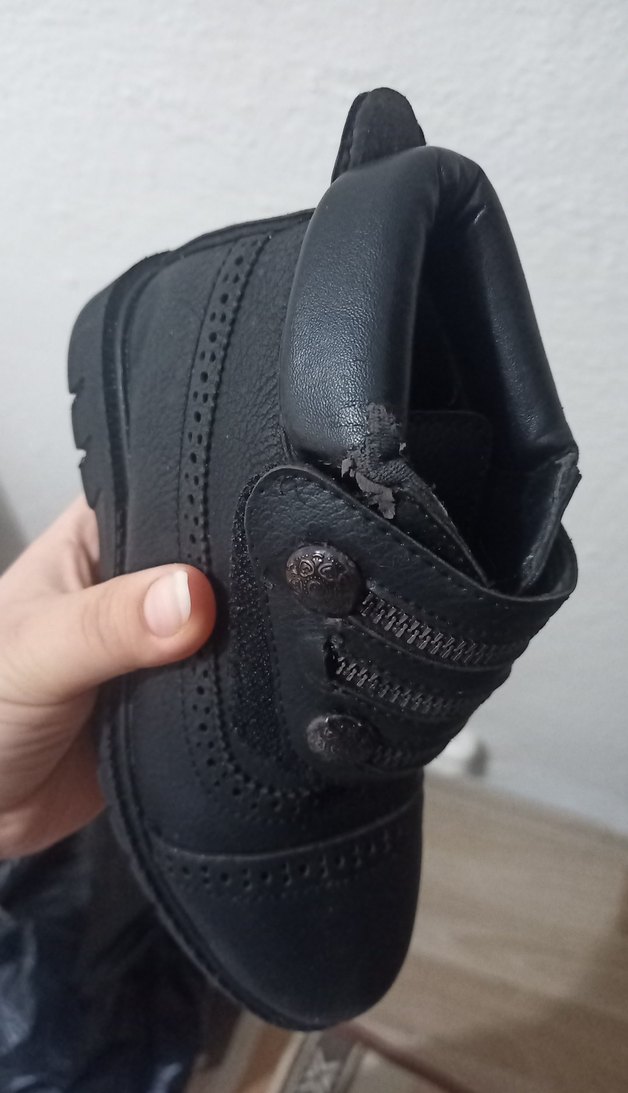 Çocuk Siyah Tokalı Biker Bot - Görsel 3