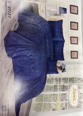 Mor Dantelli Yatak Örtüsü Seti - Görsel 7