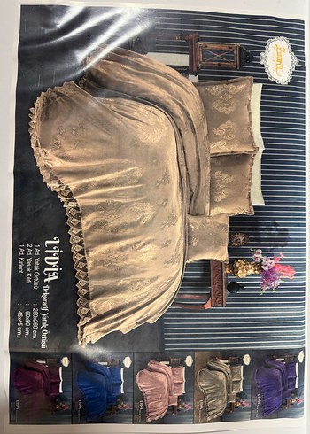 Mor Dantelli Yatak Örtüsü Seti - Görsel 6