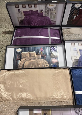 Mor Dantelli Yatak Örtüsü Seti - Görsel 8