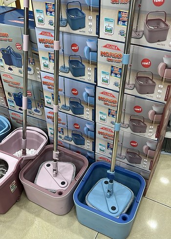 Flora Mopigo Döner Başlıklı Temizlik Seti Gri - Görsel 2