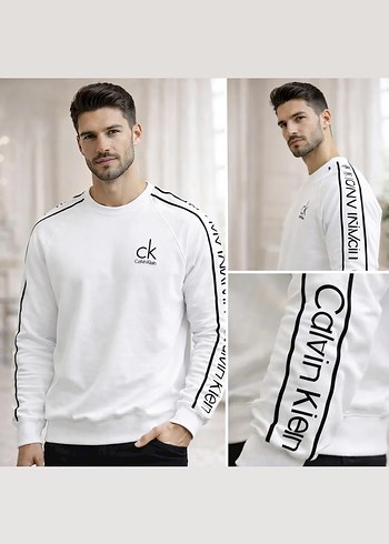 Calvin Klein Beyaz Erkek Sweatshirt - Görsel 2