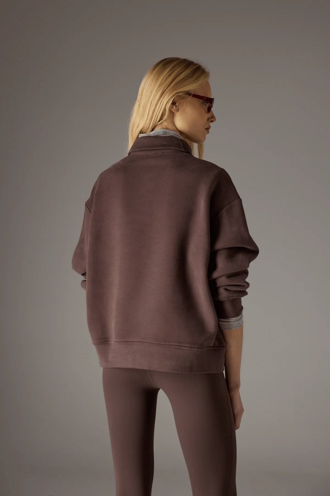 Kadın Kahverengi Uzun Kollu Sweatshirt - Görsel 3