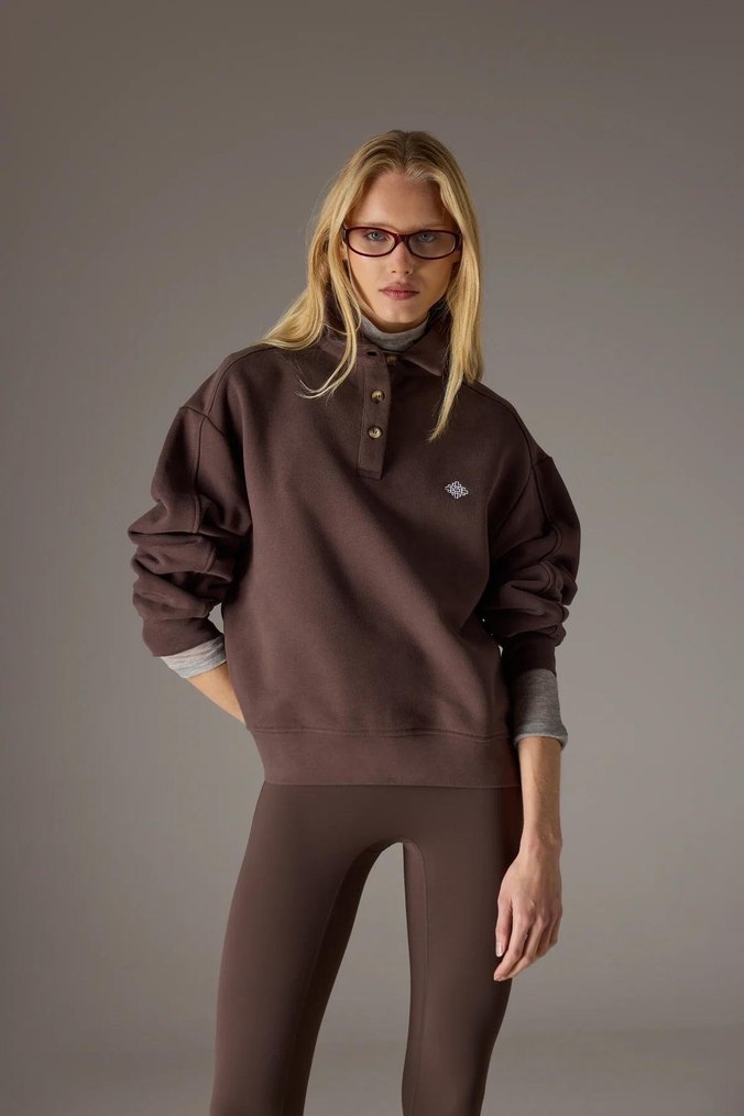 Kadın Kahverengi Uzun Kollu Sweatshirt - Görsel 2