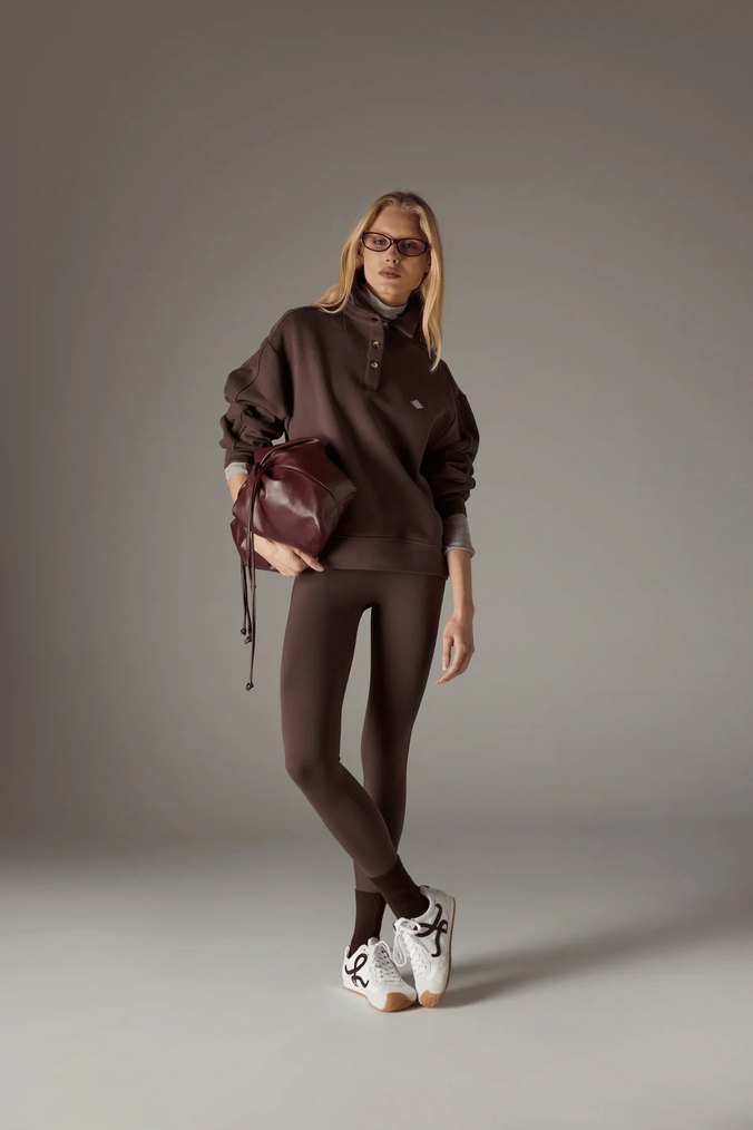 Kadın Kahverengi Uzun Kollu Sweatshirt - Görsel 4