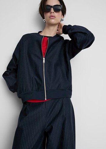 Fermuarlı Lacivert Kadın Spor Ceket - Görsel 4