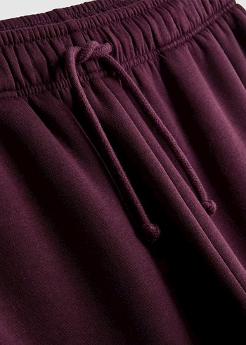 Bordo Rahat Kesim Kadın Eşofman Altı - Görsel 2