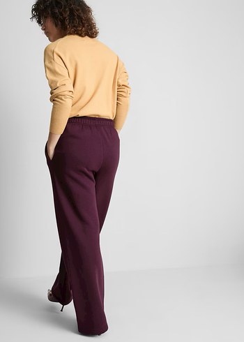 Bordo Rahat Kesim Kadın Eşofman Altı - Görsel 4