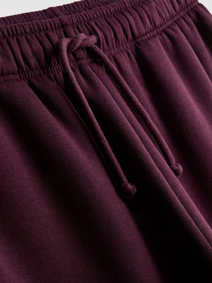 Bordo Rahat Kesim Kadın Eşofman Altı - Görsel 2