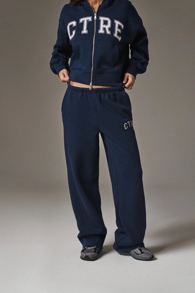 Lacivert Kadın Pamuklu Rahat Eşofman Takımı - Görsel 4