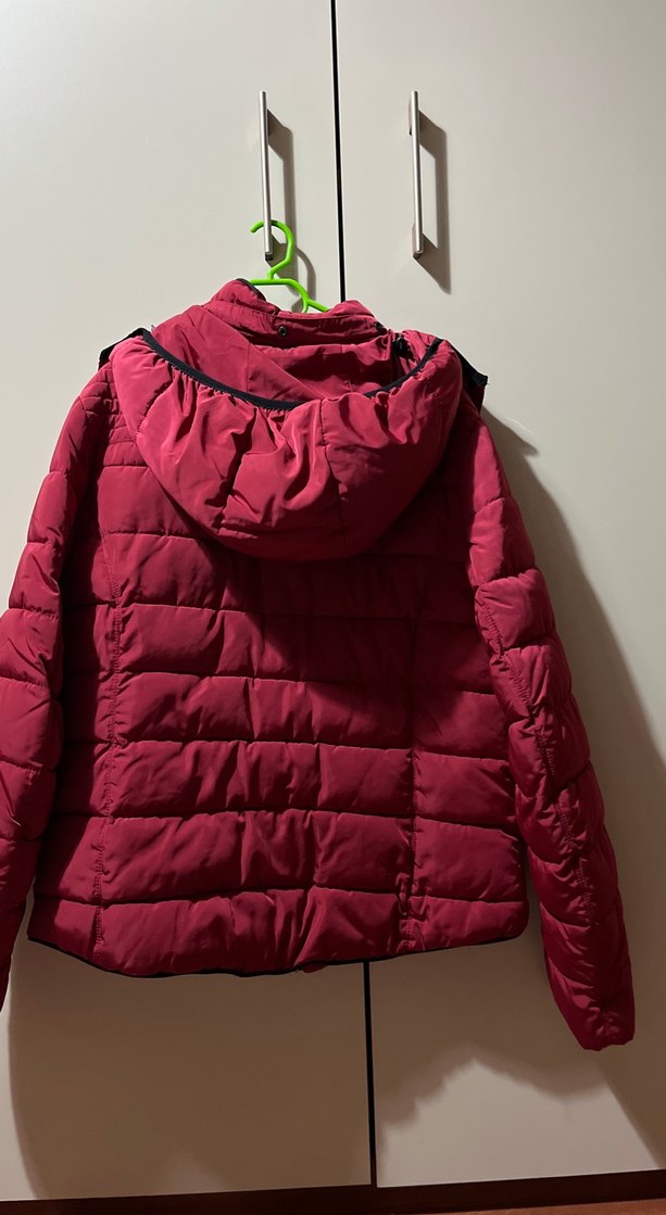 Bordo Fermuarlı Kadın Kış Montu - Görsel 2