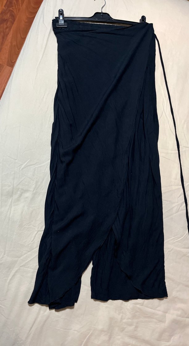 Siyah Keten Salaş Kadın Pantolon - Görsel 2