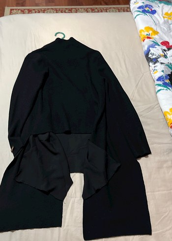 Siyah Normal Boy Kadın Kaban - Görsel 2