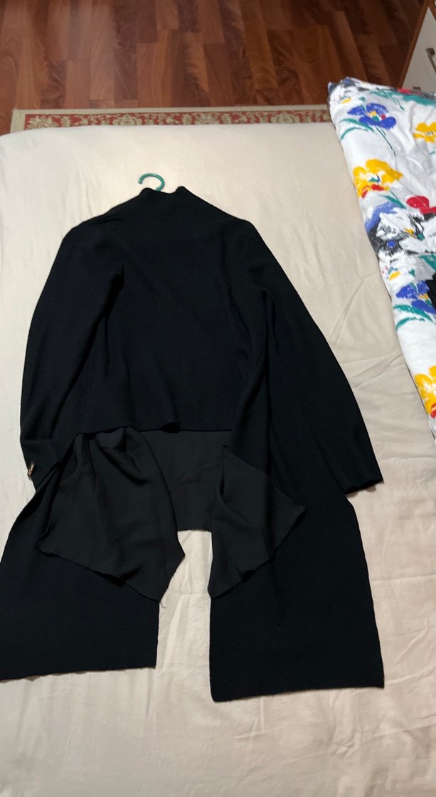 Siyah Normal Boy Kadın Kaban - Görsel 2