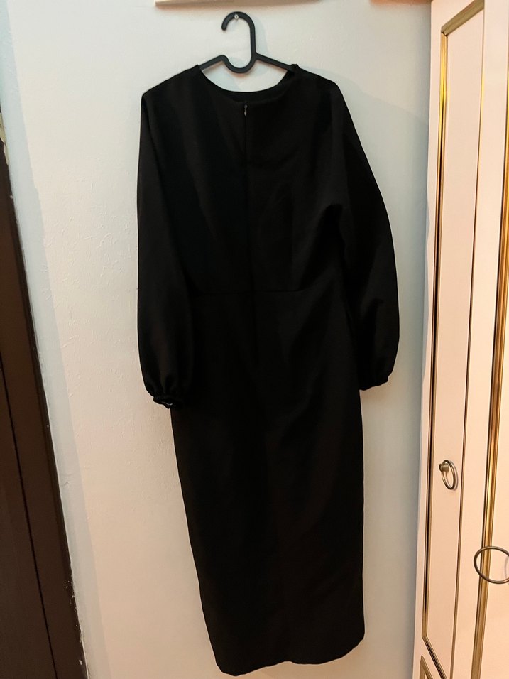 Siyah Uzun Keten Salaş Elbise - Görsel 3