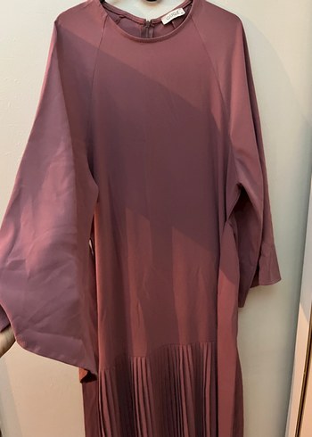 Bej Uzun Pilili Kadın Elbise - Görsel 2