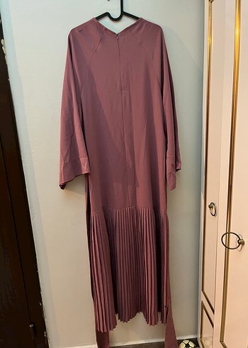 Bej Uzun Pilili Kadın Elbise - Görsel 3