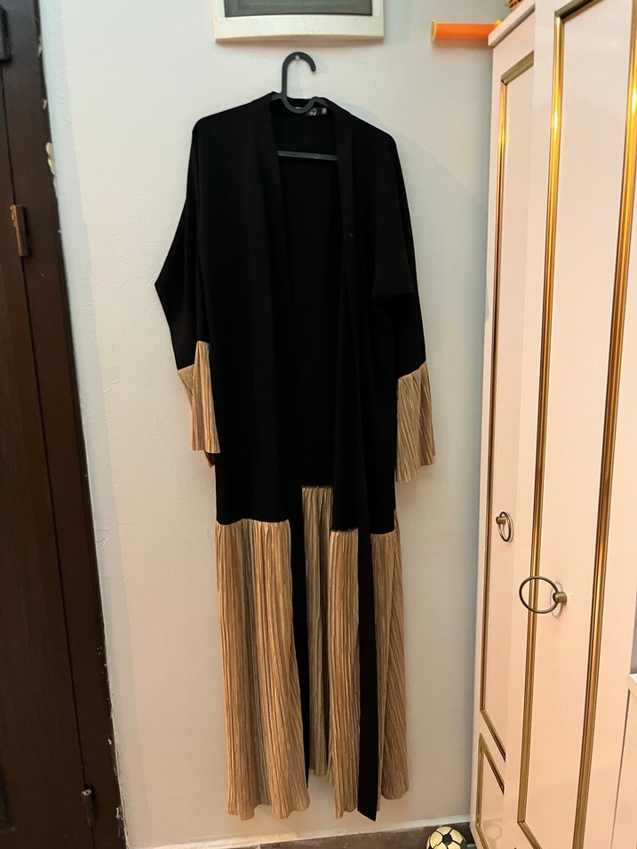 Siyah Bohem Pilili Uzun Kadın Elbise - Görsel 2