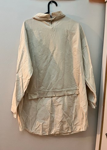 Bej Keten Midi Uzun Kollu Gömlek - Görsel 3