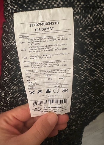 DAMAT TWEEN Gri Yün Düğmeli Erkek Ceket - Görsel 6