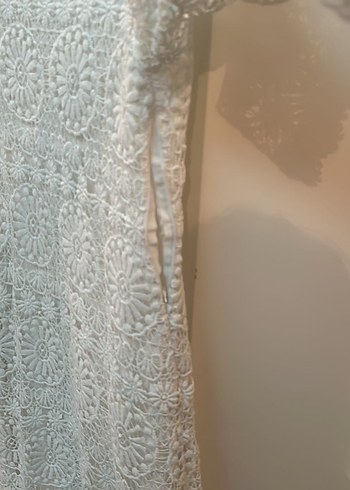 Dantel İşlemeli Uzun Kollu Bohem Nişan Elbisesi - Görsel 7