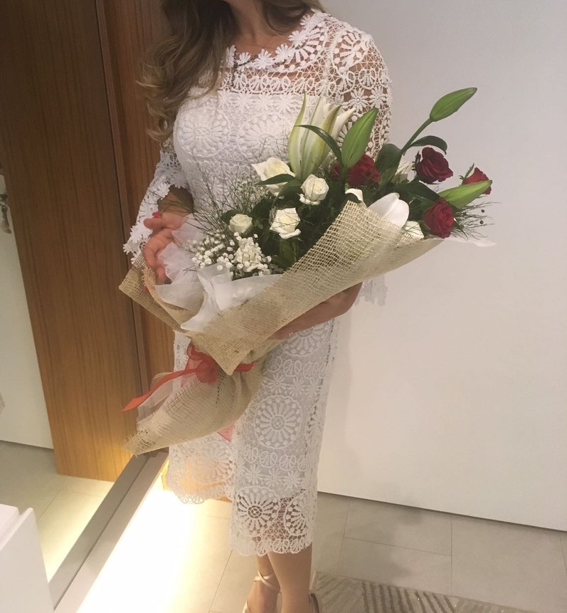 Dantel İşlemeli Uzun Kollu Bohem Nişan Elbisesi - Görsel 3