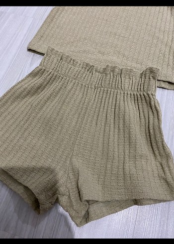 Kız Bebek Fırfırlı Kolsuz Bej Takım - Görsel 2