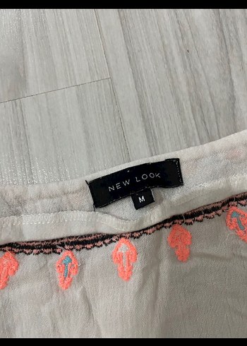 Püsküllü Nakışlı Beyaz Bohem pareo - Görsel 2