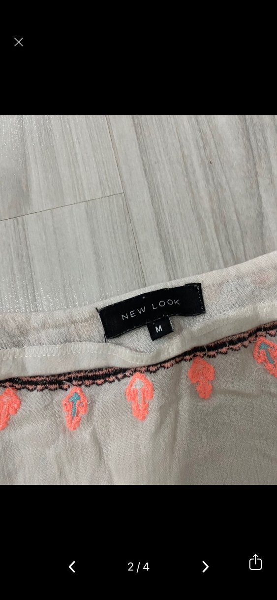 Püsküllü Nakışlı Beyaz Bohem pareo - Görsel 2