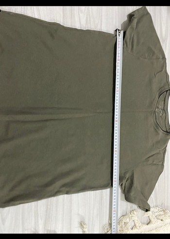 Erkek Keten Kısa Kollu Haki Tişört - Görsel 4